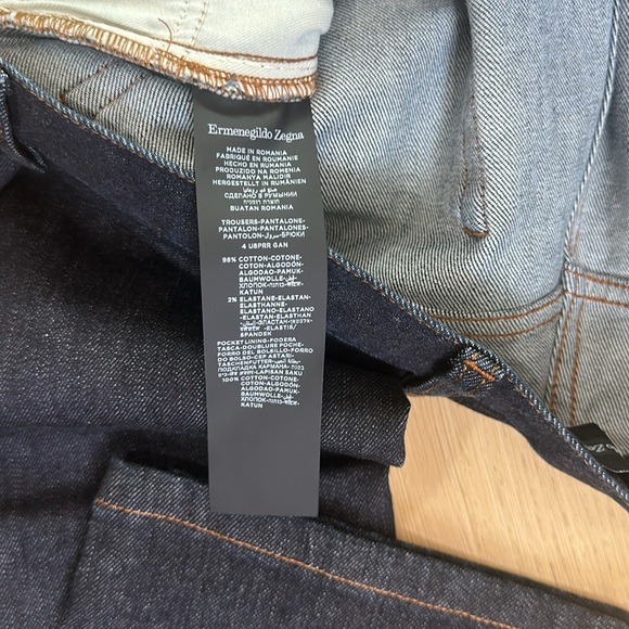 Ermenegildo Zegna 5 pocket dark wash jeans 34R (36x34) NWT - Picture 10 of 12